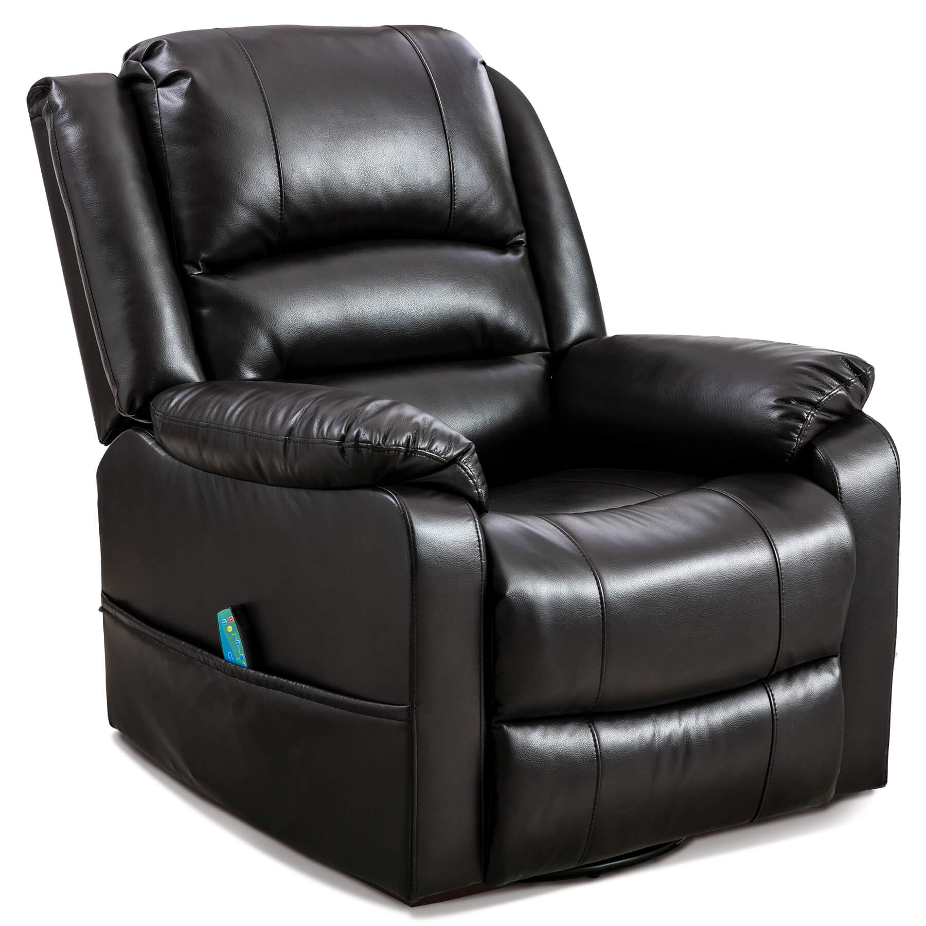 Massage Recliner Chair 360° Swivel Faux Leather Chair