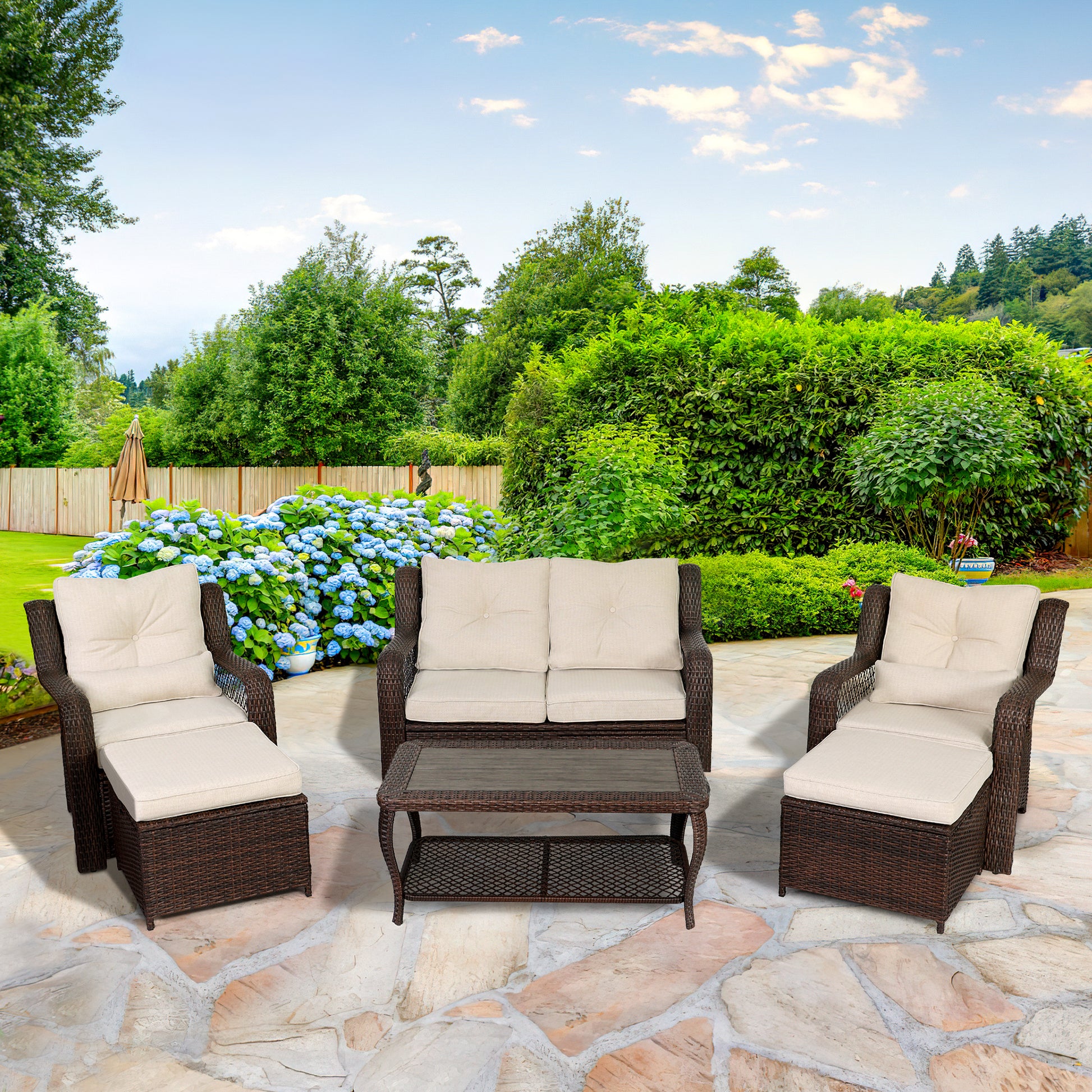 Homrest 6 pcs outdoor sectionals.