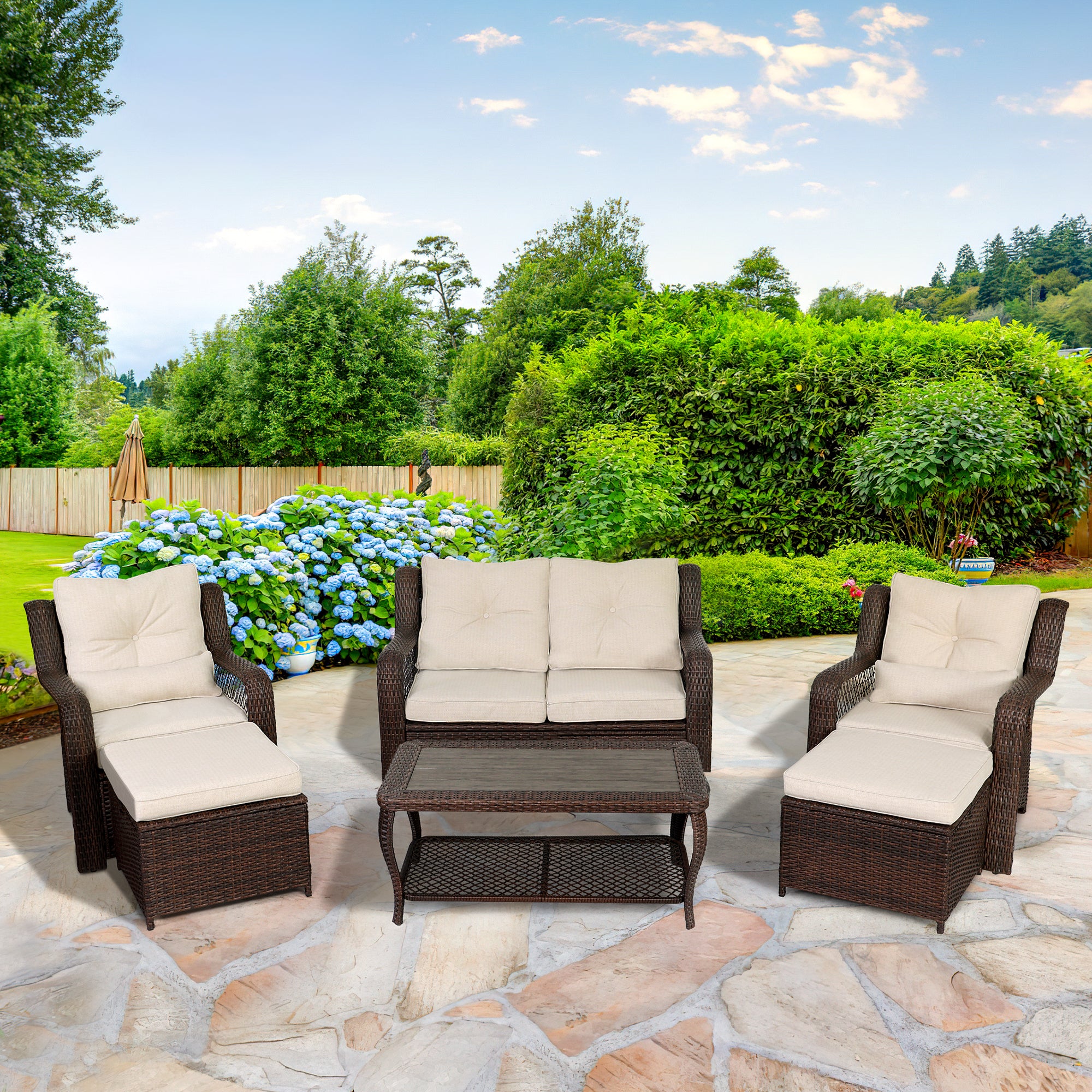 Homrest 6 pcs outdoor sectionals.