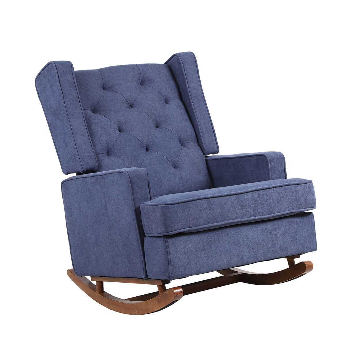 Mid Century Rocking Chair with 2 Alternative legs Accent Chair, Blue