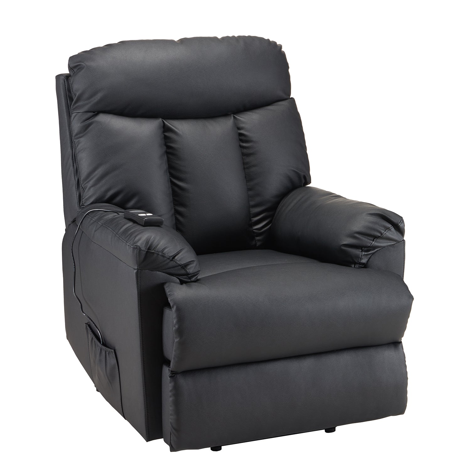  Homrest Electric Recliner Chair Lift Chair Power PU Leather Recliner Sofa with Heavy Duty Reclining Mechanism for Living Room, Black