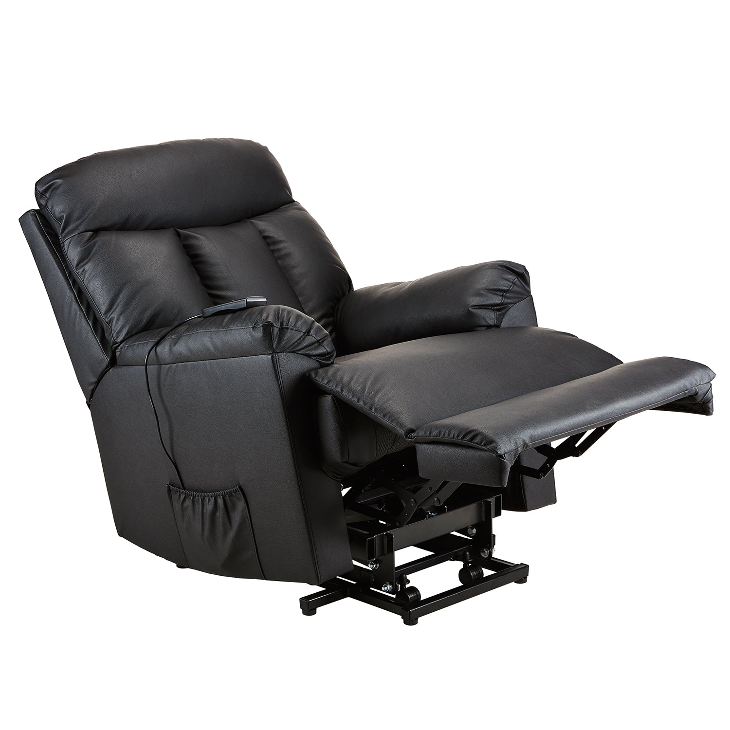  Homrest Electric Recliner Chair Lift Chair Power PU Leather Recliner Sofa with Heavy Duty Reclining Mechanism for Living Room, Black