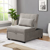 Homrest Folding Sofa Bed 4-in-1 Convertible Chair, Multi-Functional Adjustable Recliner, Grey Velvet