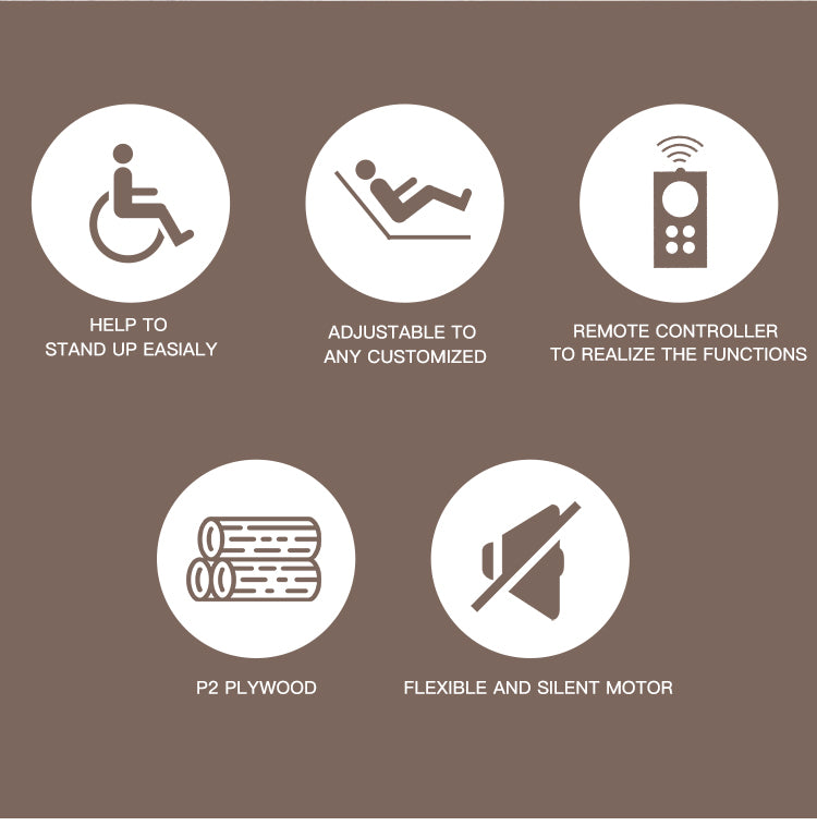  Power Lift Microfiber Electric Recliner Chair for Elderly with Side Pockets, Remote Control Living Room Chair (Brown) | Homrest Furniture