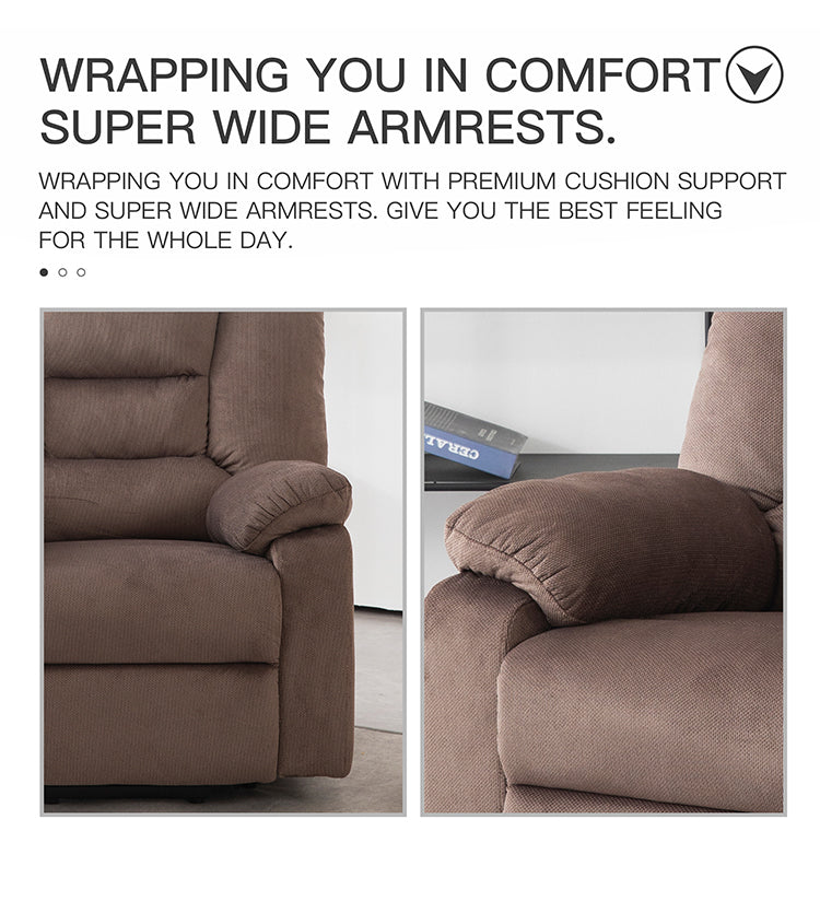  Power Lift Microfiber Electric Recliner Chair for Elderly with Side Pockets, Remote Control Living Room Chair (Brown) | Homrest Furniture