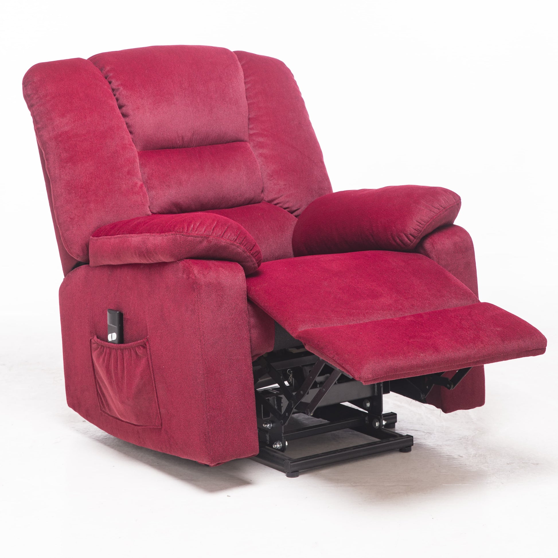  Power Lift Microfiber Electric Recliner Chair for Elderly with Side Pockets, Remote Control Living Room Chair (Red) | Homrest Furniture