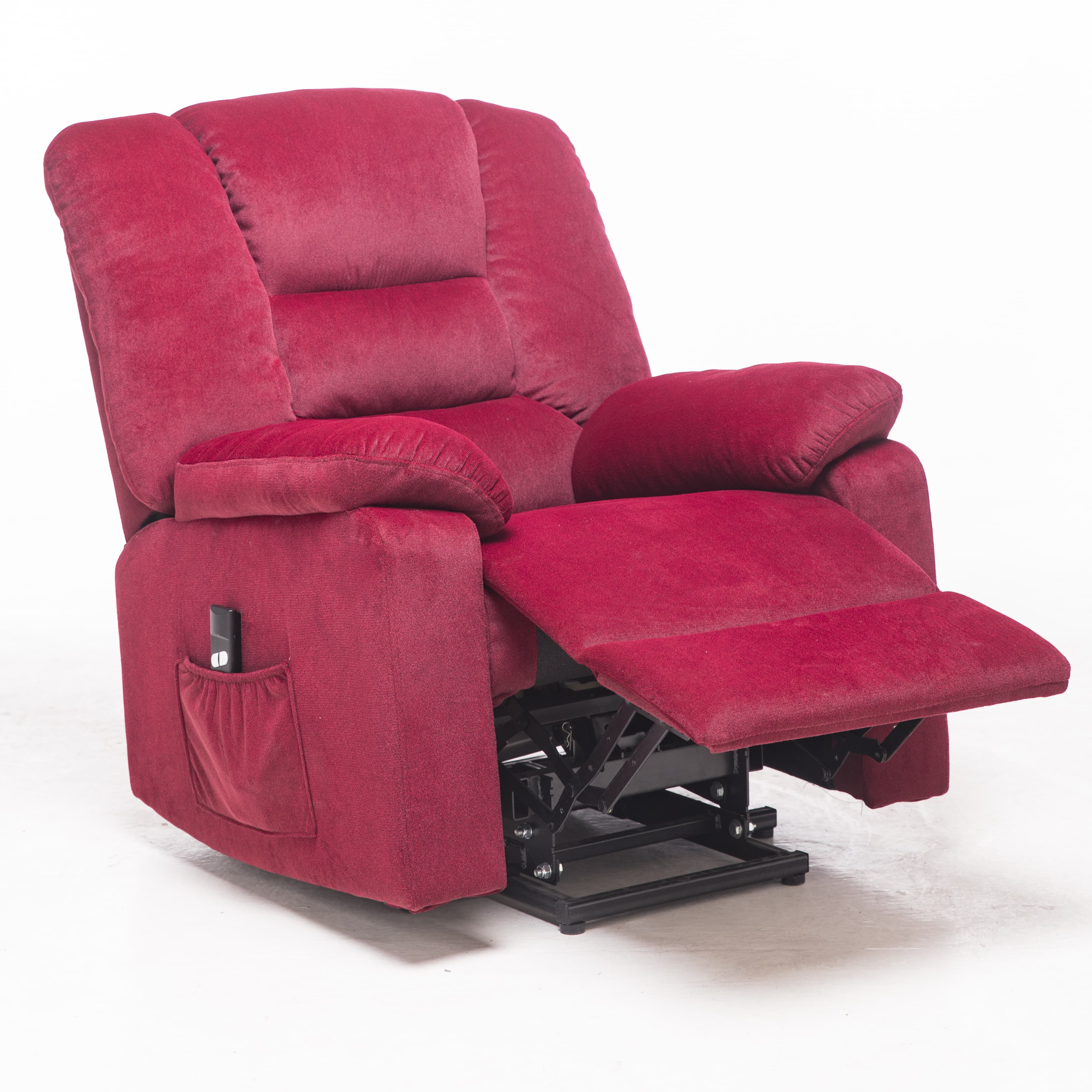  Power Lift Microfiber Electric Recliner Chair for Elderly with Side Pockets, Remote Control Living Room Chair (Red) | Homrest Furniture