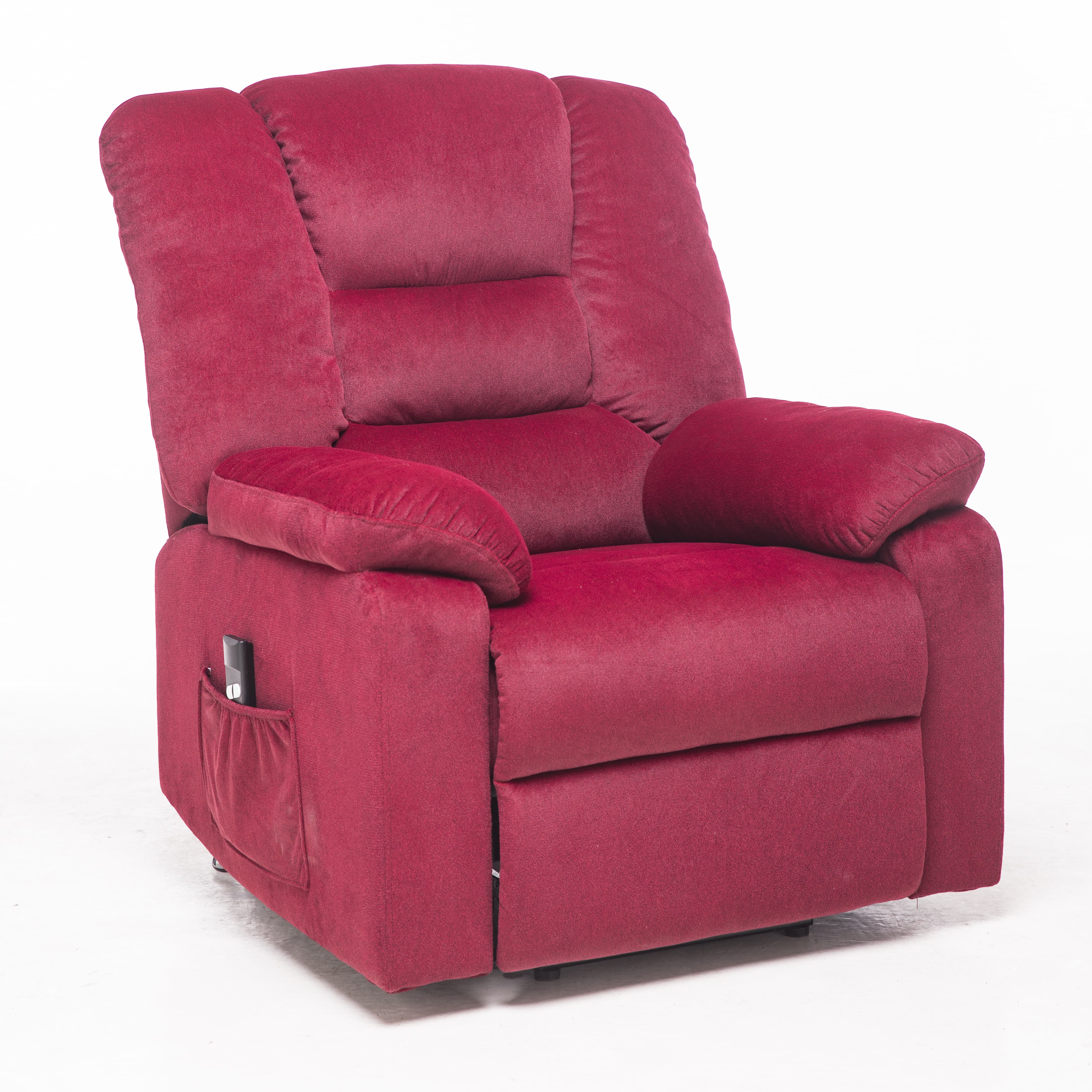  Power Lift Microfiber Electric Recliner Chair for Elderly with Side Pockets, Remote Control Living Room Chair (Red) | Homrest Furniture