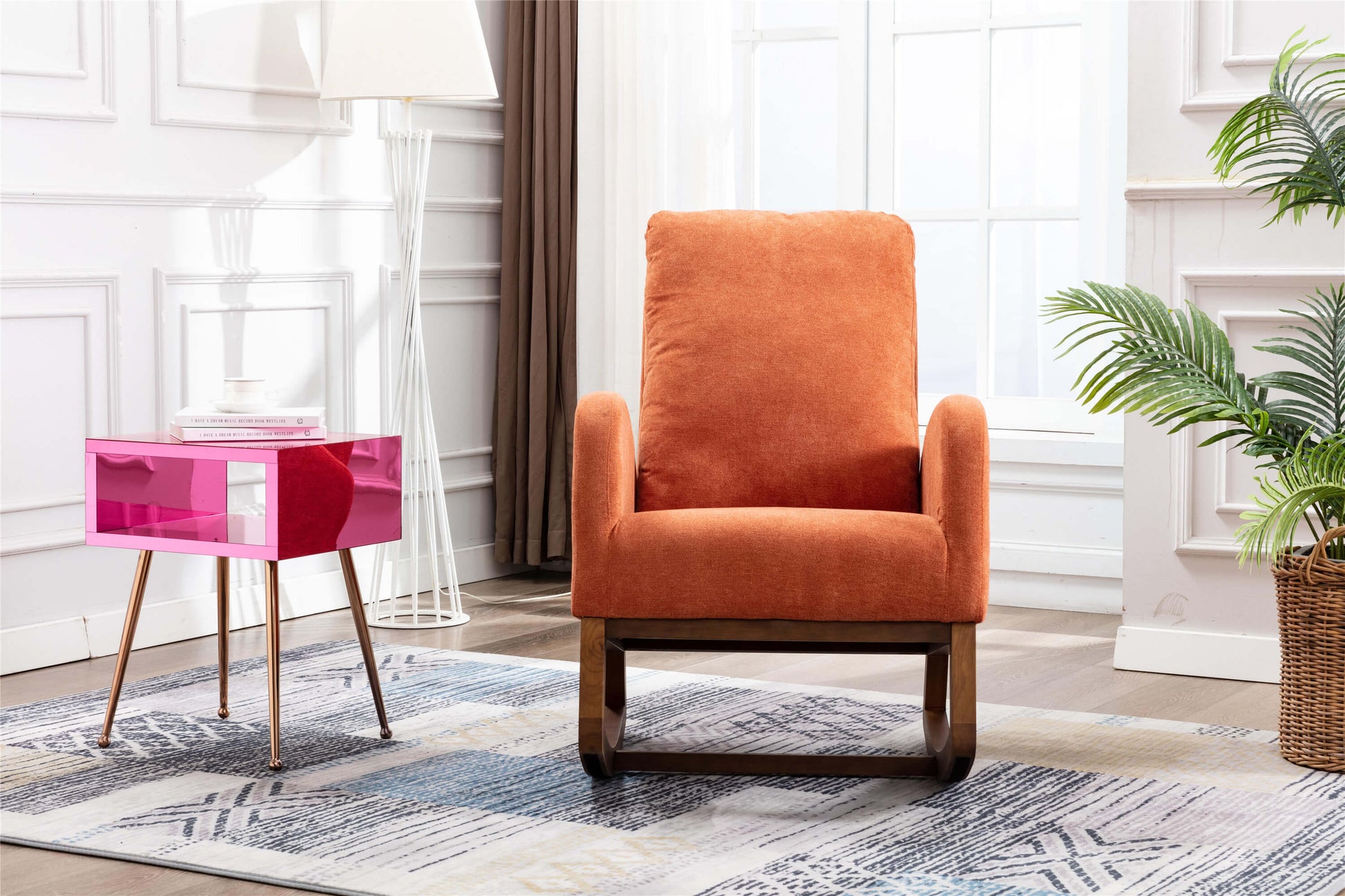 Homrest armchair for living room, orange