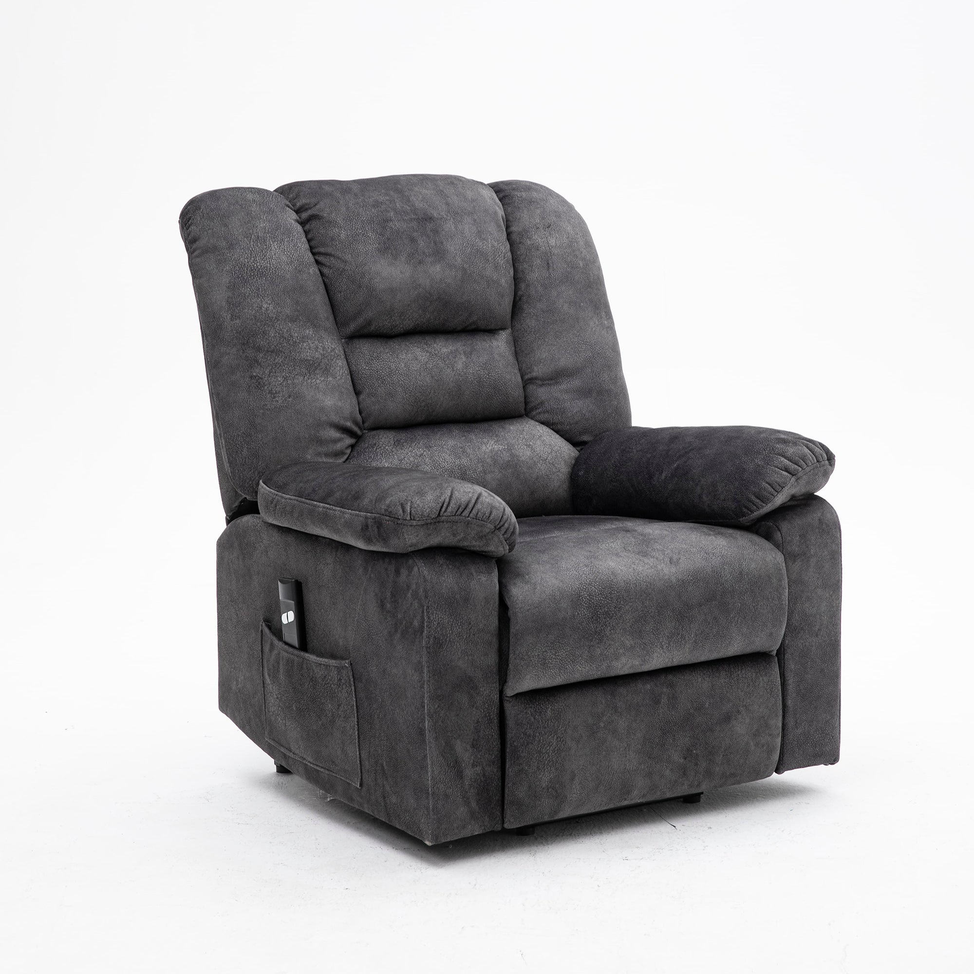  Homrest Power Lift Microfiber Electric Recliner Chair for Elderly with Side Pockets, Remote Control Living Room Chair (Grey)