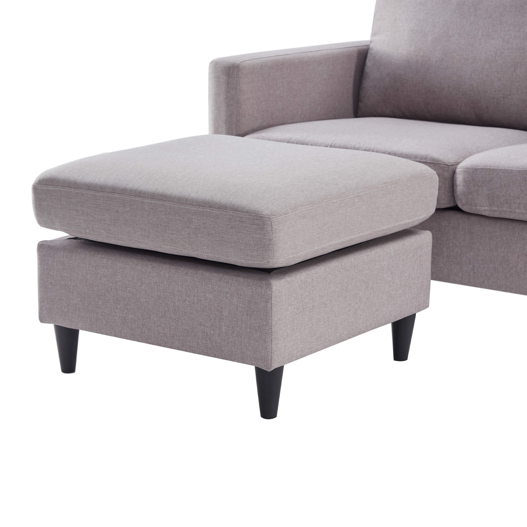 Homrest linen sectional sofa convertible couch with reversible chaise for living room, gray