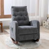 Rocking Chair High Back Mid Century Accent Chair Comfy Armchair with Fabric Padded Seat, Dark Gray