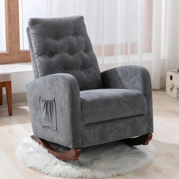 Homrest high back accent chair for living room, dark gray