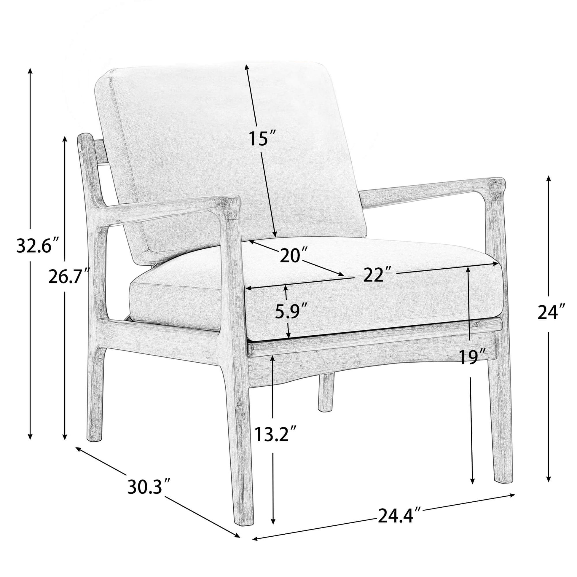 Product dimensions of Homrest accent chair