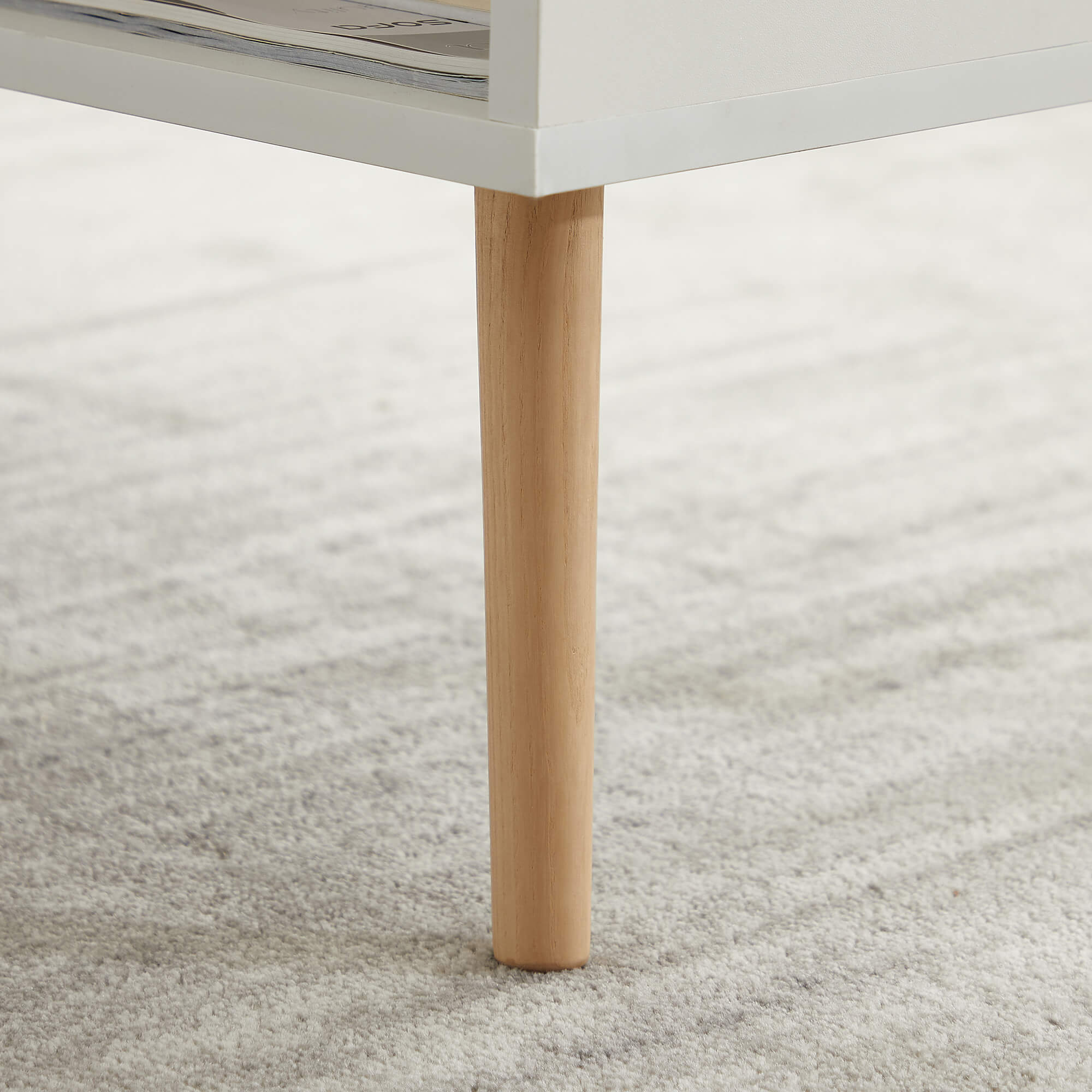 Homrest 43.3" Lift Top Coffee Table with Hidden Compartment and Adjustable Storage Shelf Wood Dinning Table (White)