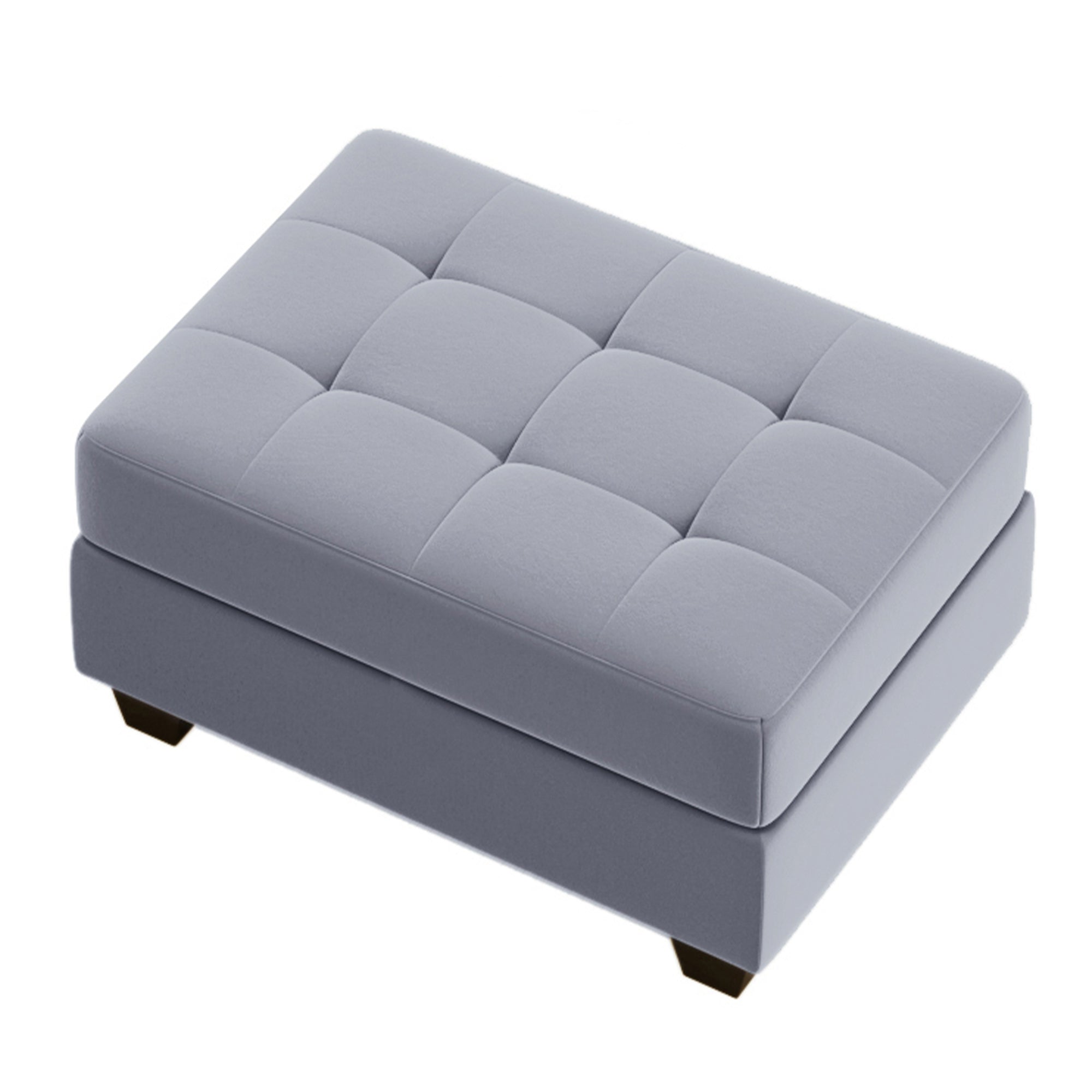 Homrest 112" Sectional Sofa with Reversible Chaise Lounge L-Shaped Couch with Storage Ottoman (Grey)