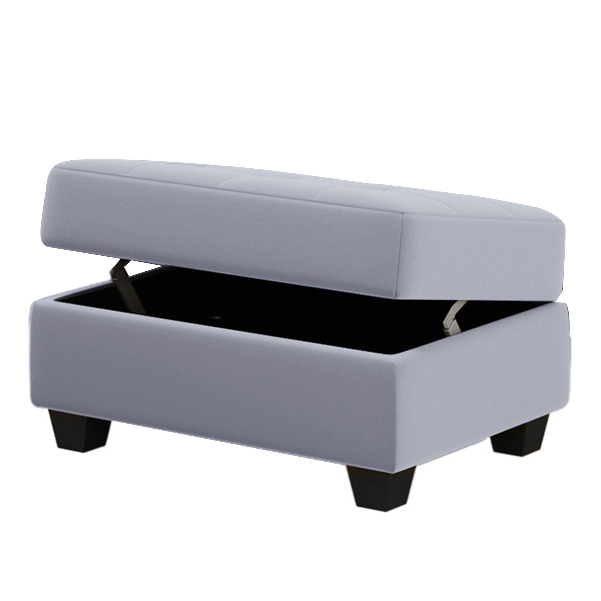 Homrest 112" Sectional Sofa with Reversible Chaise Lounge L-Shaped Couch with Storage Ottoman (Grey)