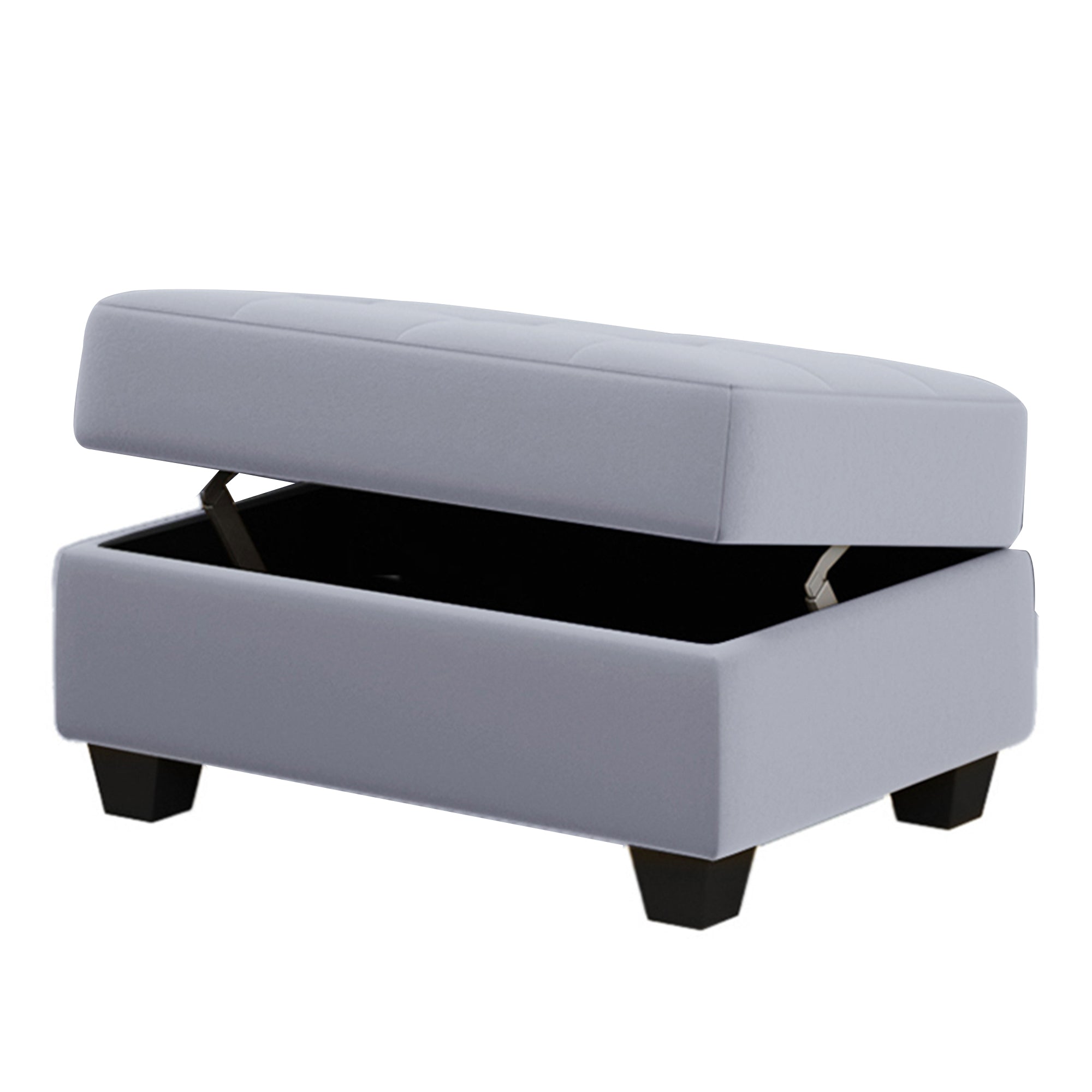 Homrest 112" Sectional Sofa with Reversible Chaise Lounge L-Shaped Couch with Storage Ottoman (Grey)