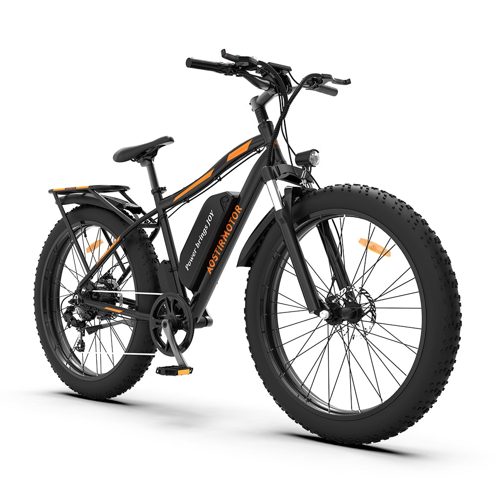 Homrest 26" Electric Bike Ebike Bicycle 750W Motor Fat Tire With P7 48V 13AH Removable Li-Battery (Black)