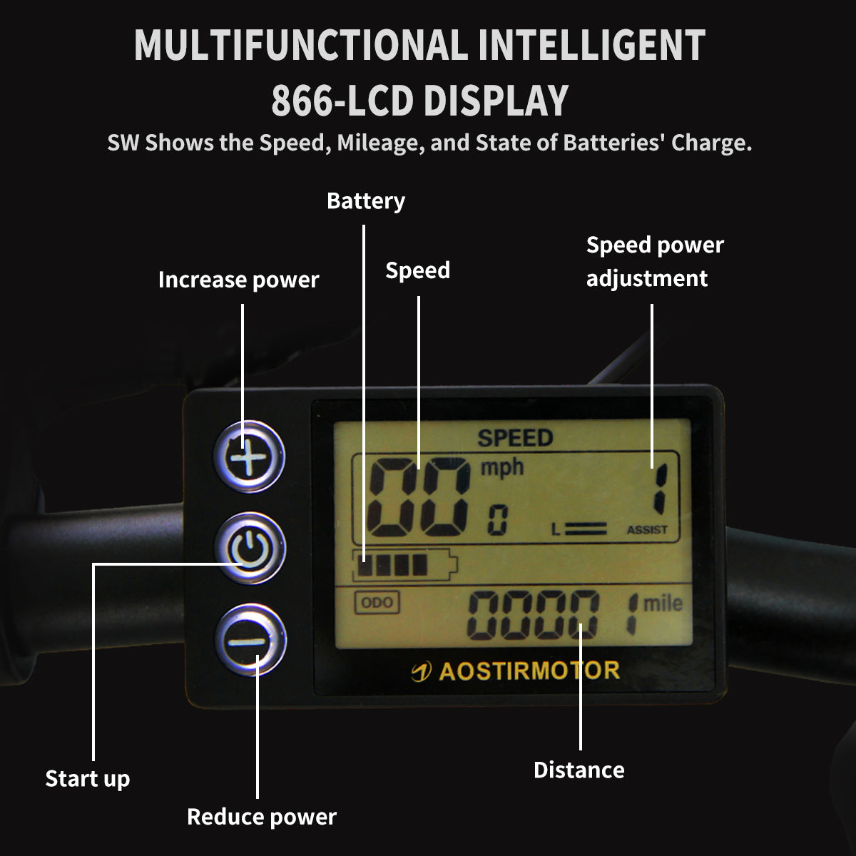 Homrest 20" Folding Electric Bike Ebike Bicycle 500W Motor Fat Tire With 36V/13Ah Removable Li-Battery