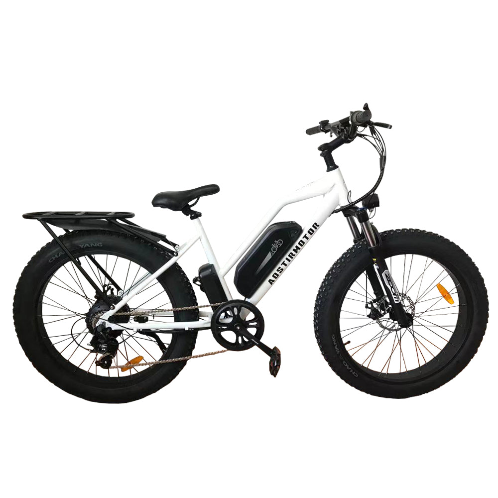 Homrest 26" Electric Bike Ebike Bicycle 750W Motor Fat Tire With P7 48V 13AH Removable Li-Battery. White