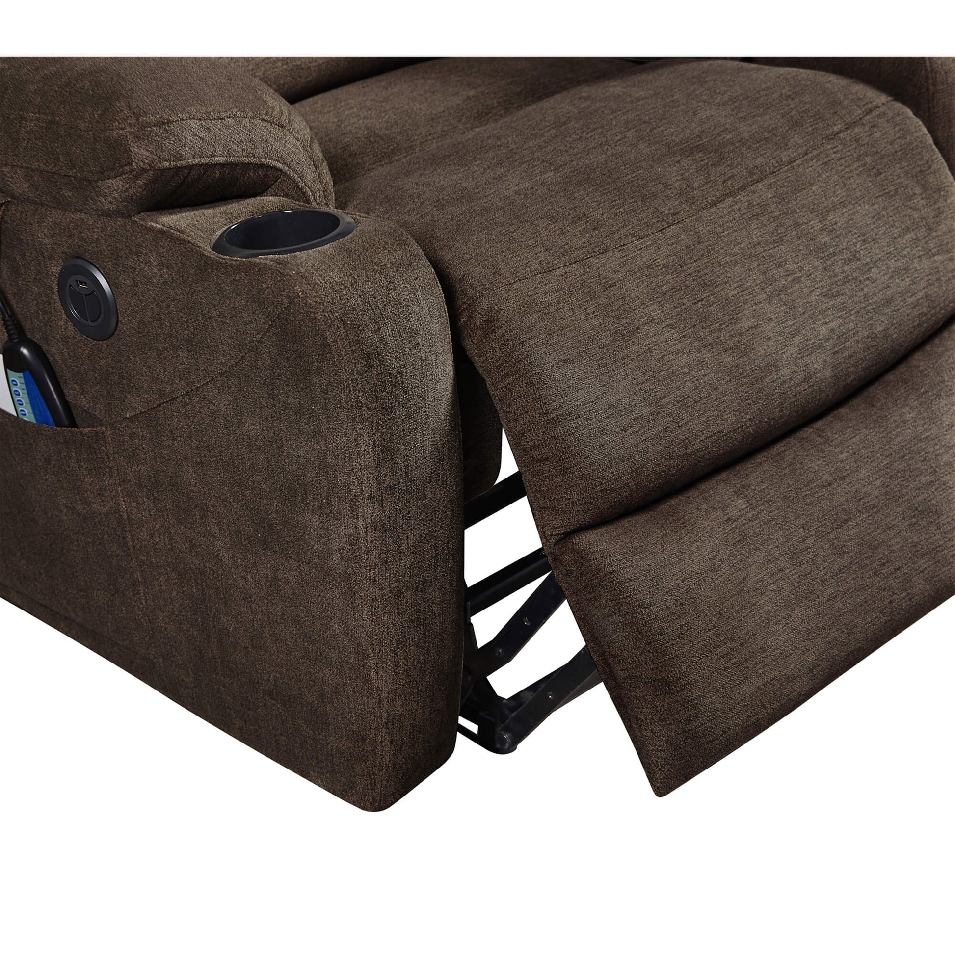  Power Lift Recliner Chair with Massage and Heat for Elderly Electric Recliner Lift Chair with 2 Side Pockets, Cup Holders, USB Port for Living Room, Dark Brown | Homrest Furniture