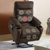 Power Lift Recliner Chair with Massage and Heat for Elderly Electric Recliner Lift Chair with 2 Side Pockets, Cup Holders, USB Port for Living Room, Dark Brown