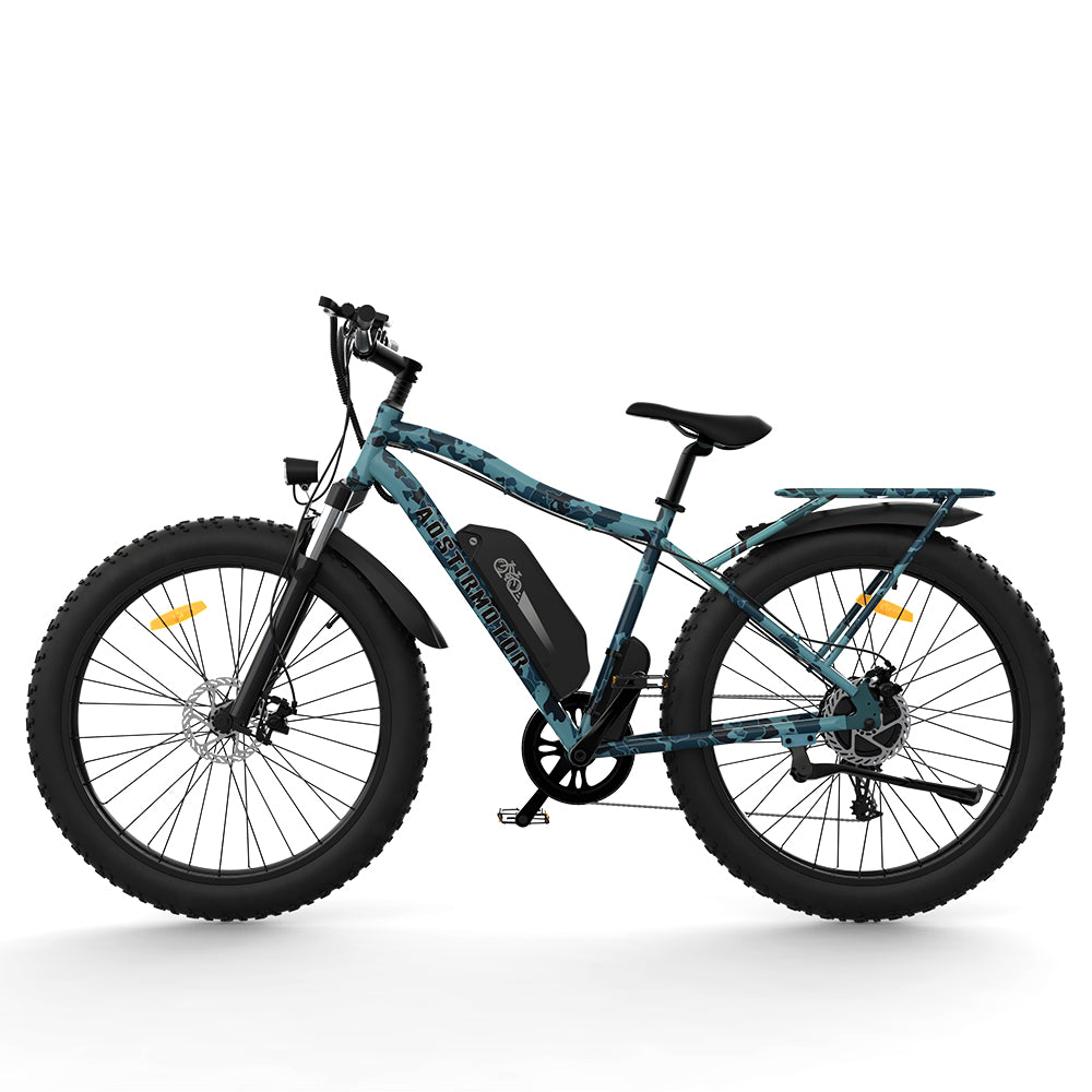  Homrest 26" Electric Bike Ebike Bicycle 750W Motor Fat Tire With P7 48V 13AH Removable Li-Battery, Blue