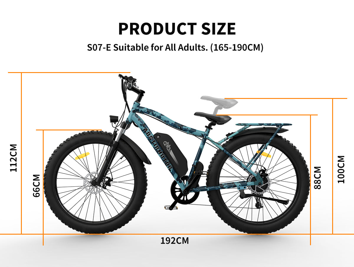  Homrest 26" Electric Bike Ebike Bicycle 750W Motor Fat Tire With P7 48V 13AH Removable Li-Battery, Blue
