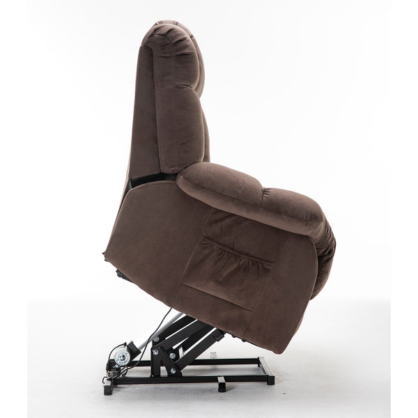 Power Lift Recliner Chair for Elderly- Heavy Duty and Safety Motion Reclining Mechanism-Fabric Sofa Living Room Chair, Coffee | Homrest Furniture