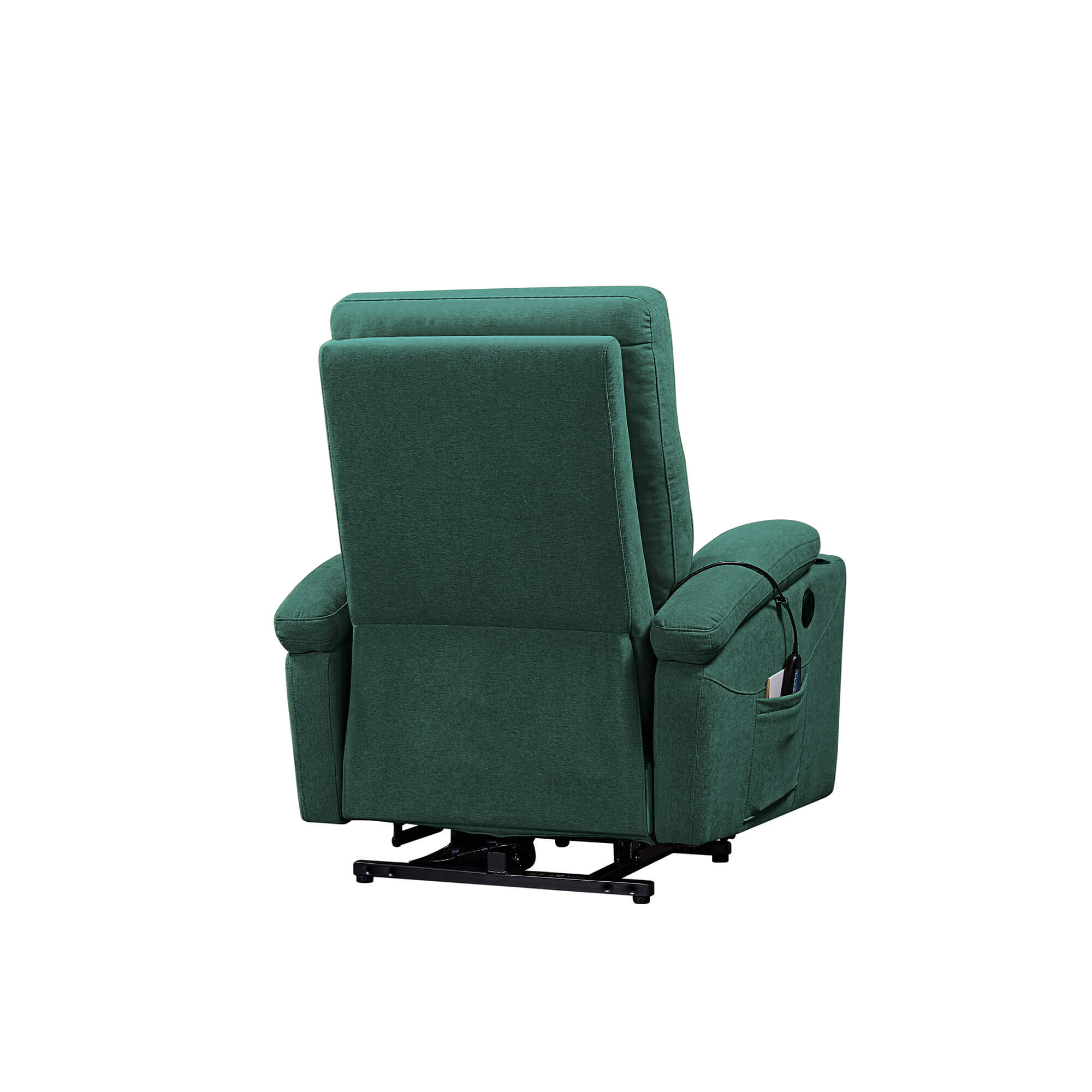  Power Lift Recliner Chair with Massage and Heat for Elderly Electric Recliner Lift Chair with 2 Side Pockets, Cup Holders, USB Port for Living Room, Green | Homrest Furniture