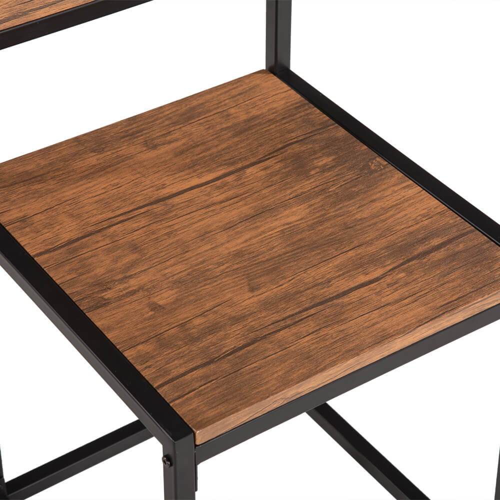 Simple Breakfast Table And Chair Elm Wood, 3 Pieces