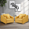 Set of 2 Upgrade Sofa Bed 3-in-1 Convertible Chair Multi-Functional Sofa Bed Adjustable Recliner(Yellow)