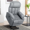 Homrest Electric Power Recliner Lift Chair Faux Leather Electric Recliner for Elderly with Side Pockets, USB Charge Port, Grey