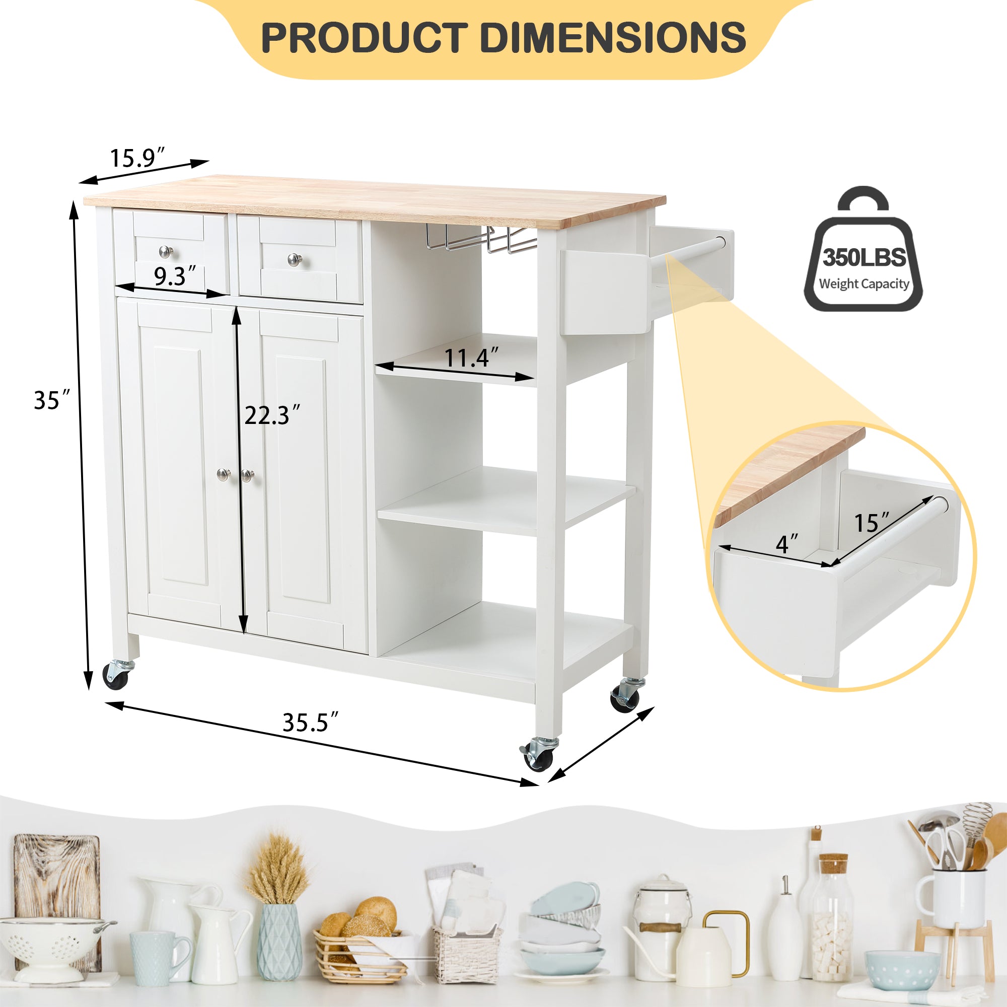 Dimensions of Homrest kitchen cart