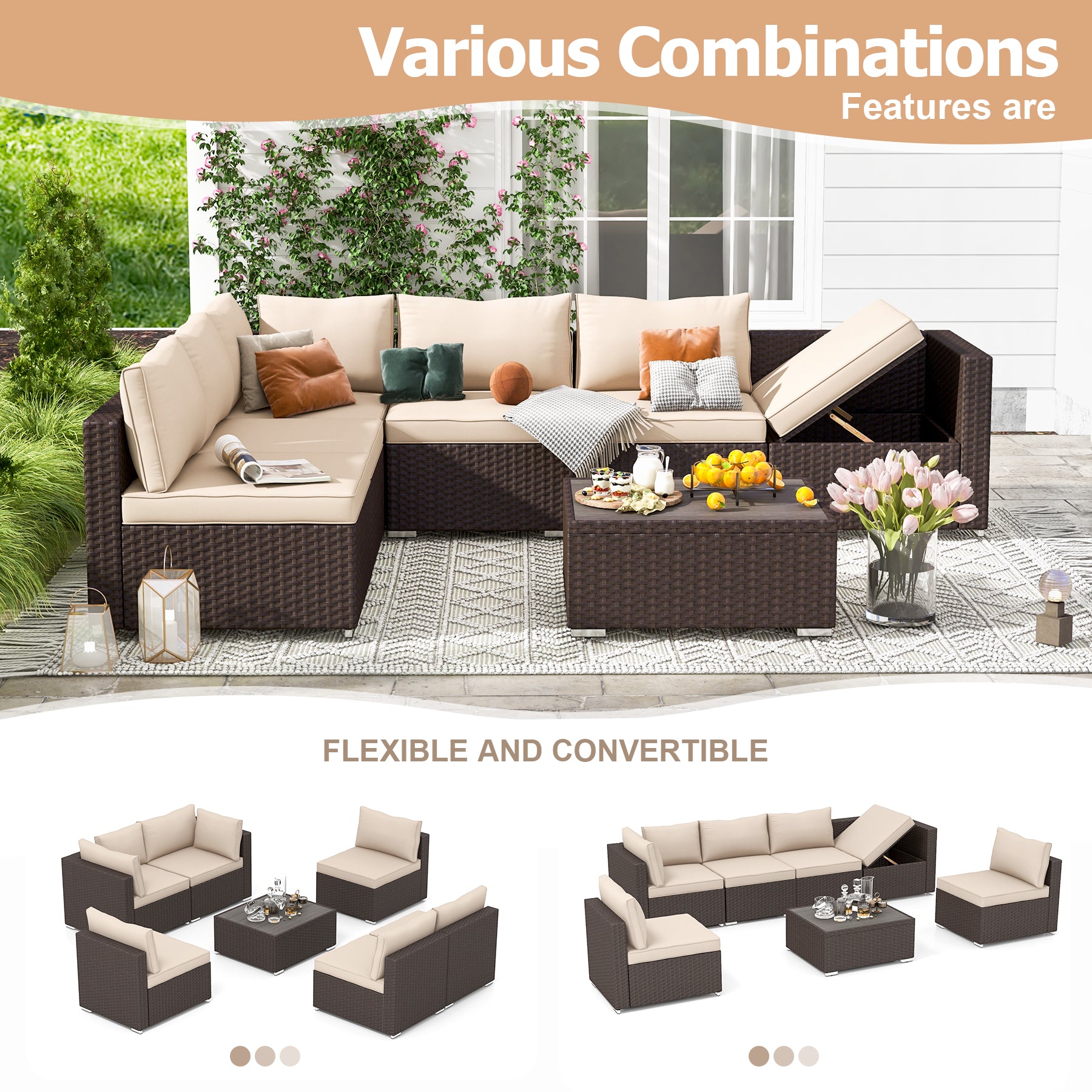 Affordable patio sectional sofa