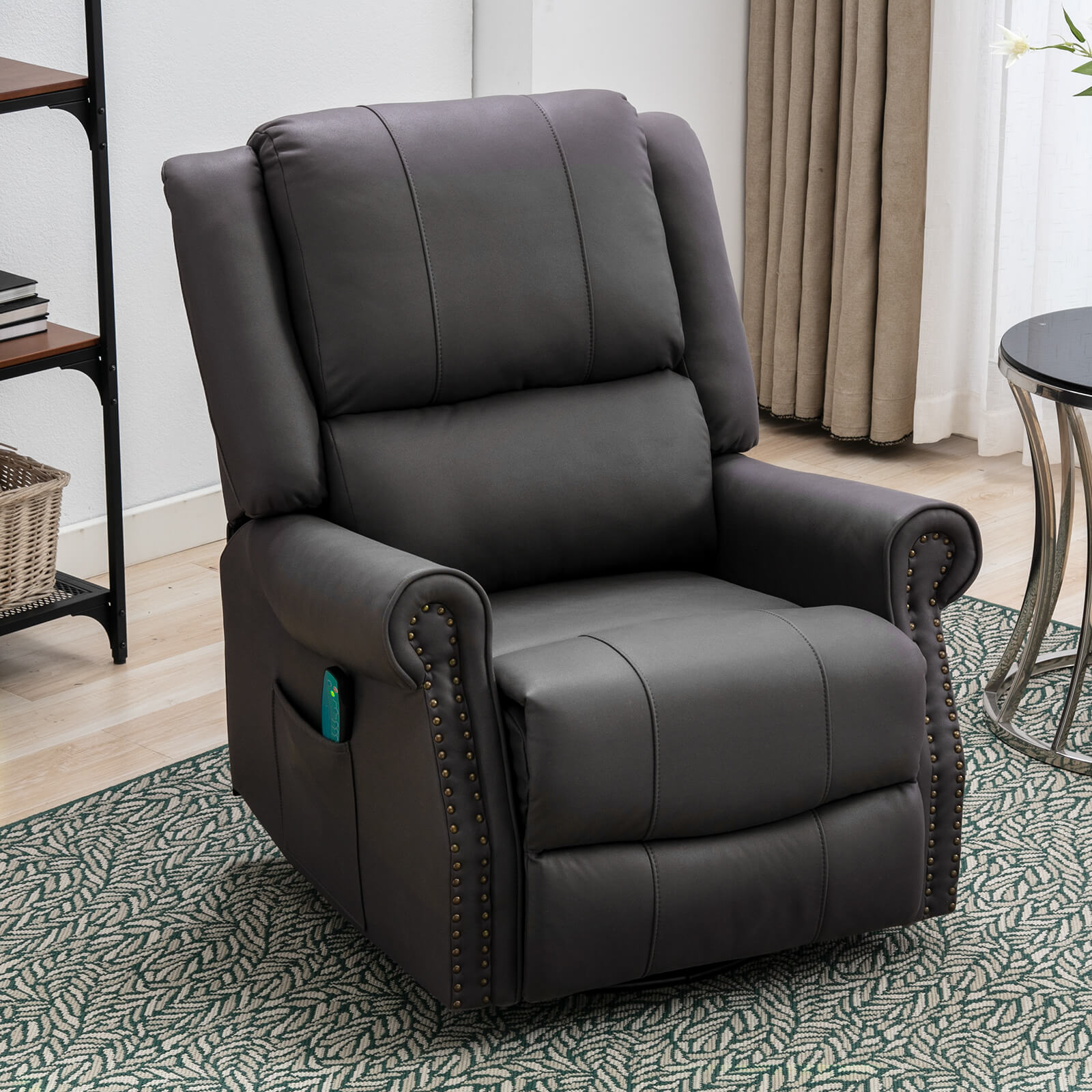 Homrest massage recliner chair for living room, dark gray