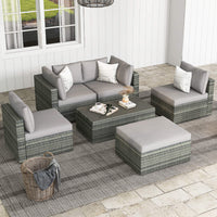 6 Pcs<br>Grey Sectional Sofa
