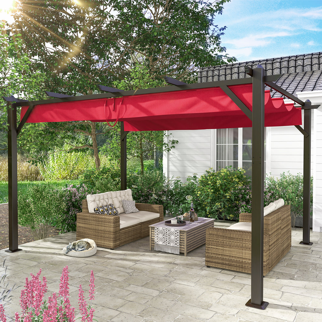 wooden trellis gazebo 13' X 10' Retractable Pergola, Patio Gazebo Grape Trellis