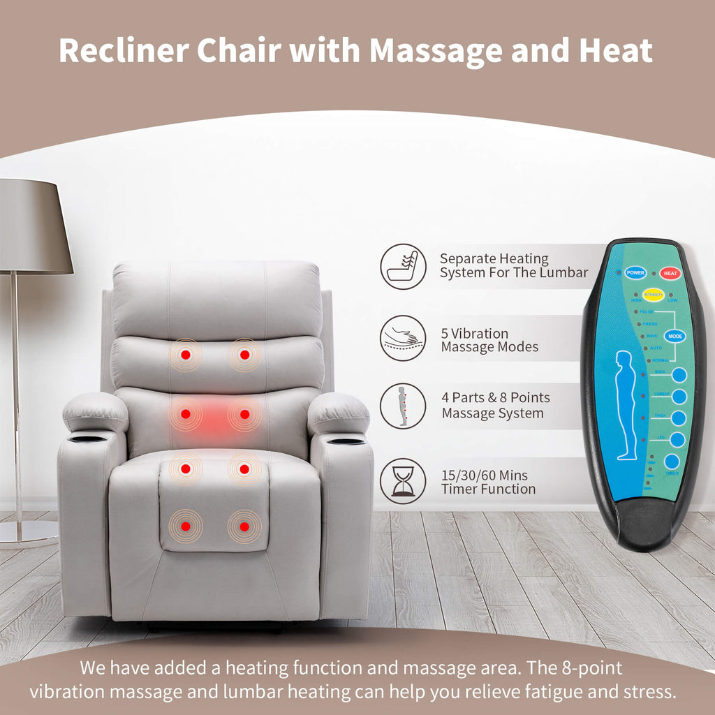 Power Lift Recliner Chair with Massage & Heat for Elderly