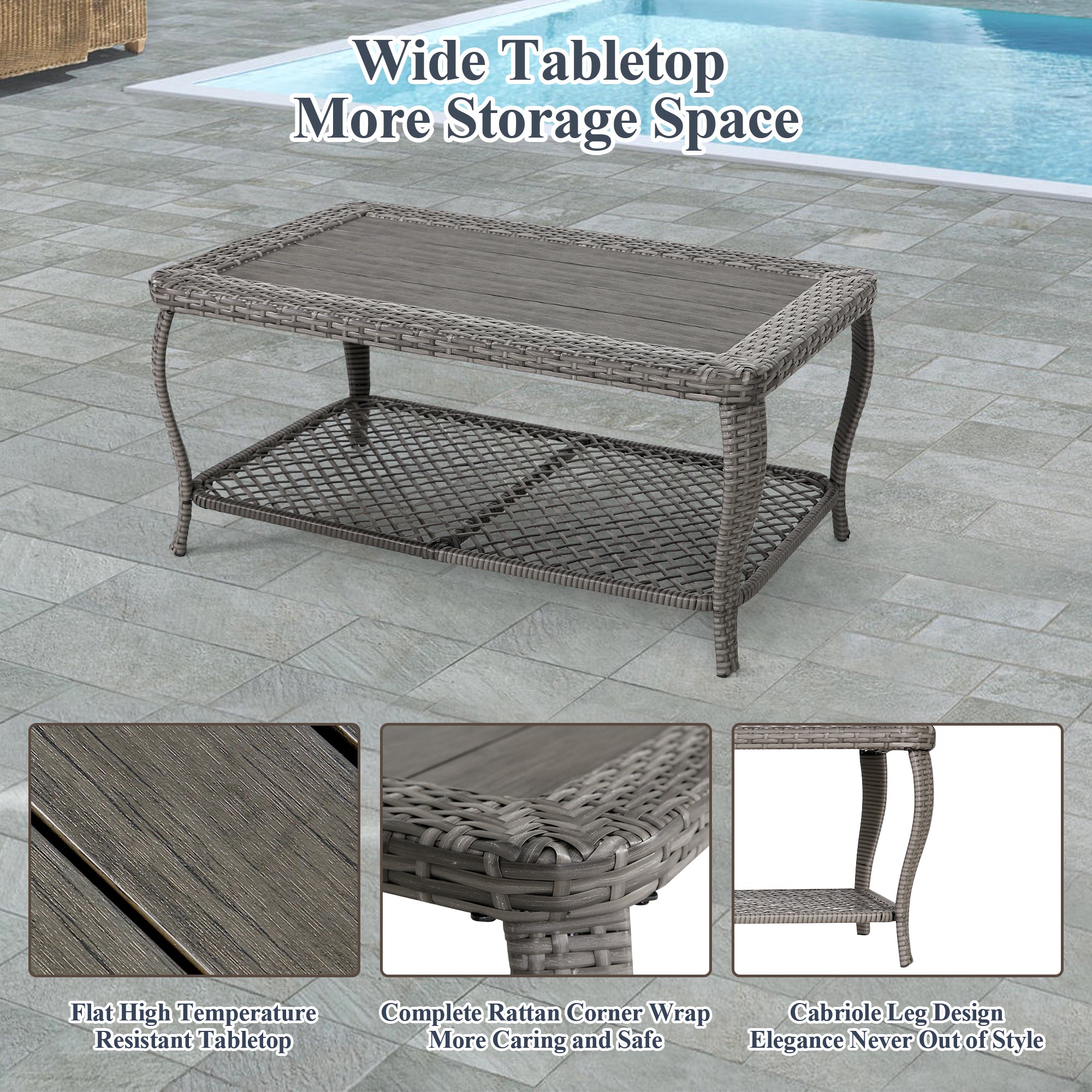 Homrest 6 pcs outdoor conversation set with ottoman, gray 
