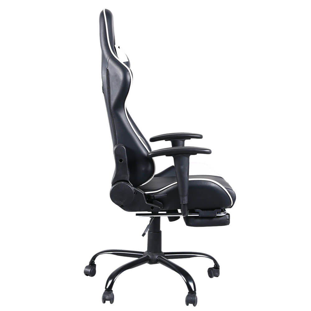 Homrest Racing Gaming Chair Faux Leather Chair Swivel Office Chair White
