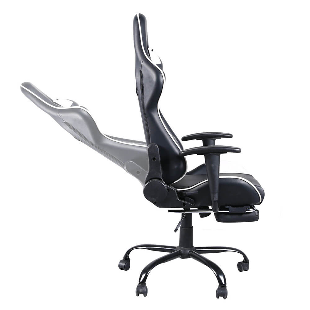 Homrest Racing Gaming Chair Faux Leather Chair Swivel Office Chair White