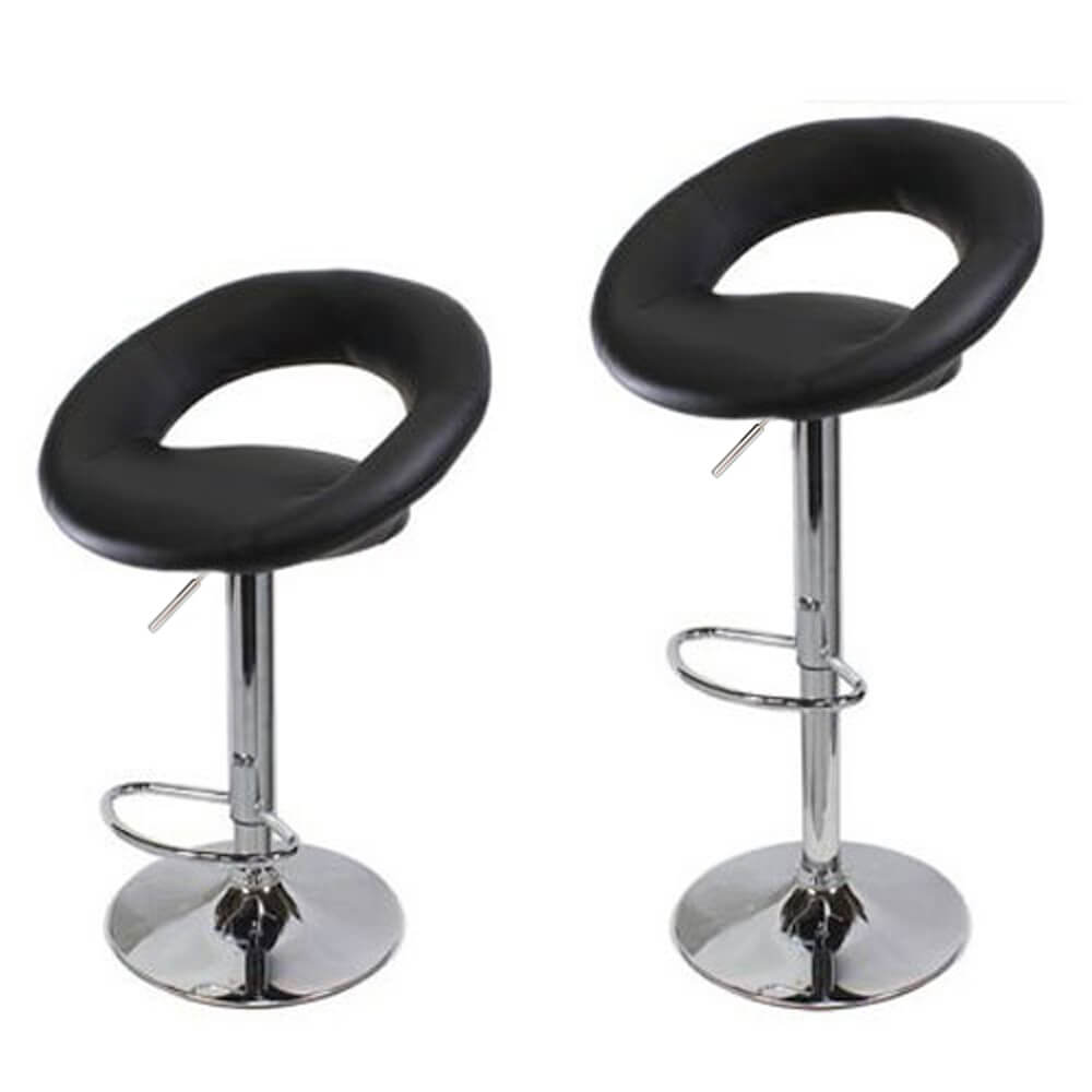 Homrest Adjustable Height Barstool Counter Dining Chairs Black