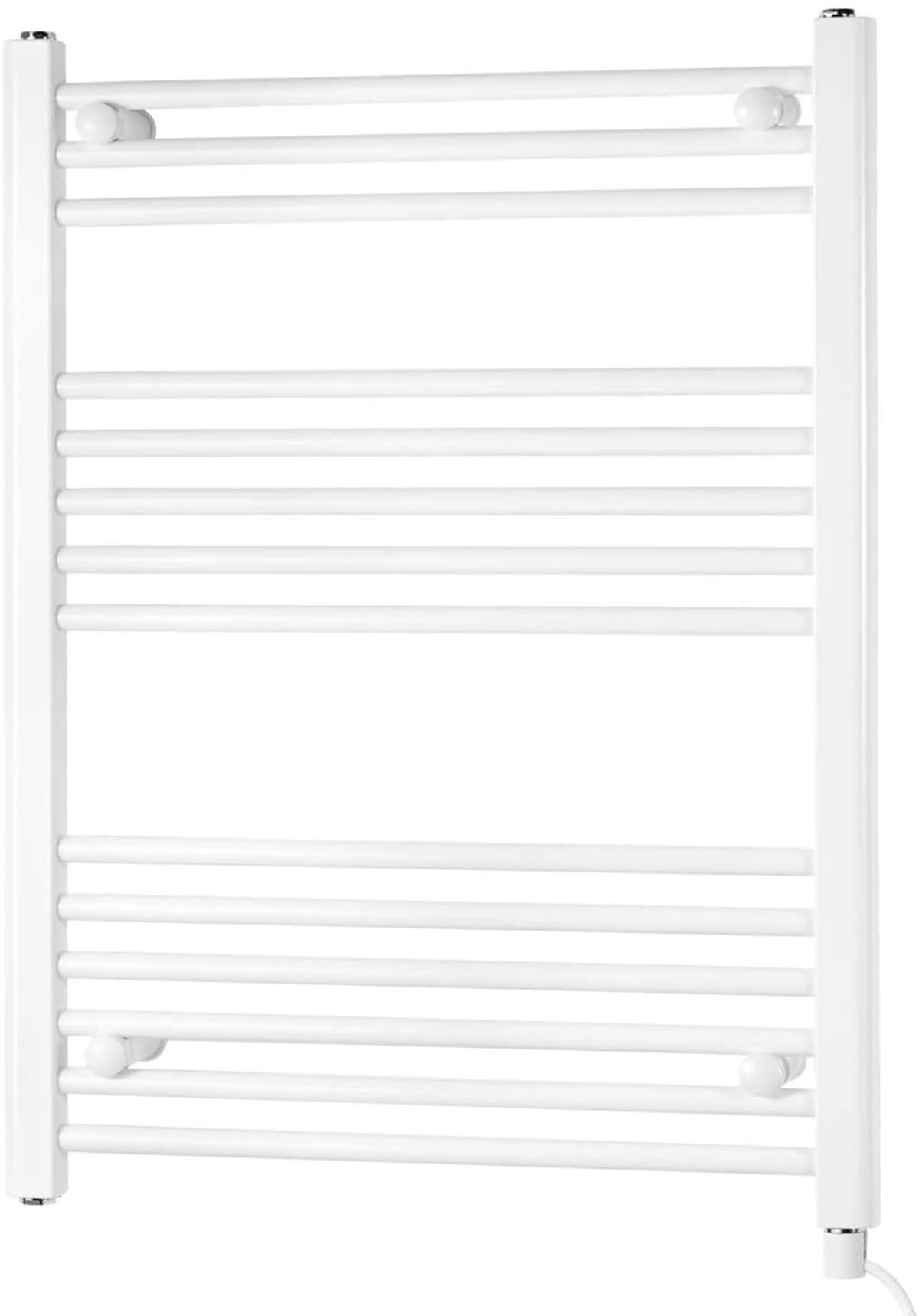 Towel Warmer Rack, Steel Heated Drying Rack Plug-in Wall Mounted Towel Warmer Rack for Bathroom (White, 14 Bar)