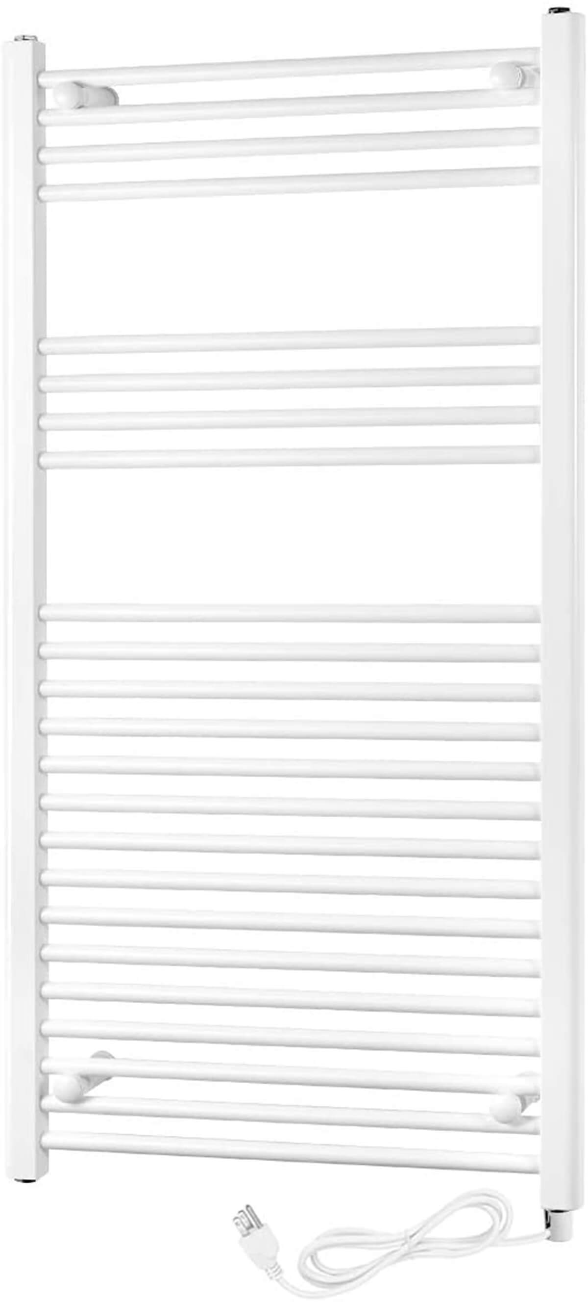 Towel Warmer Rack, Steel Heated Drying Rack Plug-in Wall Mounted Towel Warmer Rack for Bathroom (White, 23 Bar)