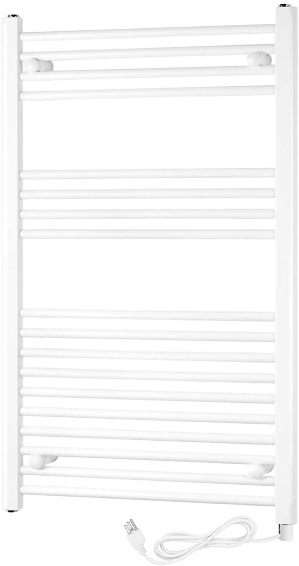 Towel Warmer Rack, Steel Heated Drying Rack Plug-in Wall Mounted Towel Warmer Rack for Bathroom (White, 18 Bar)
