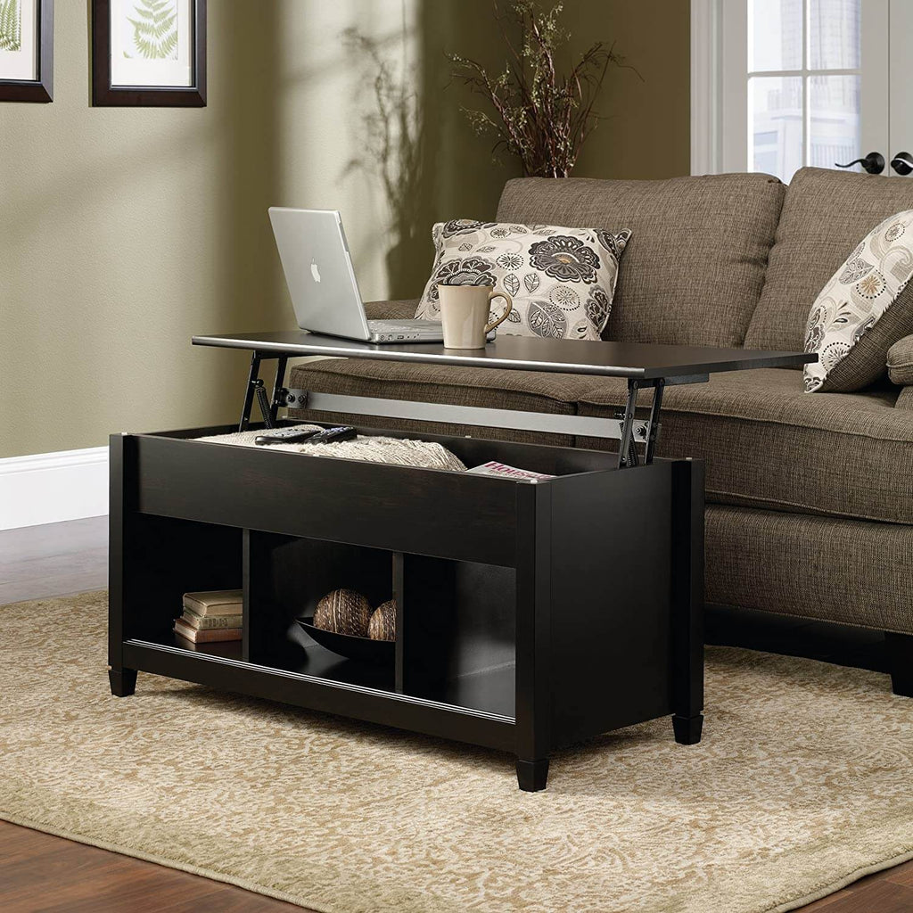 Lift Tabletop Coffee Tables Wood Living Room Furniture Hidden Compartment, Black