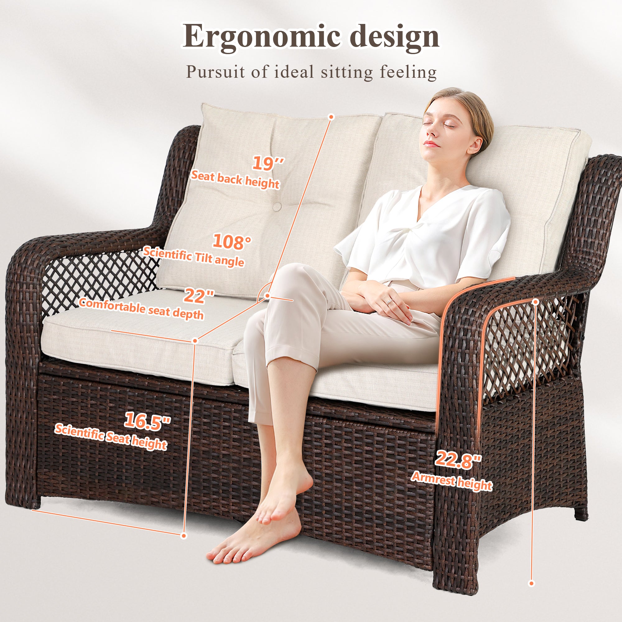 Homrest outdoor furniture set for porch, garden and poolside