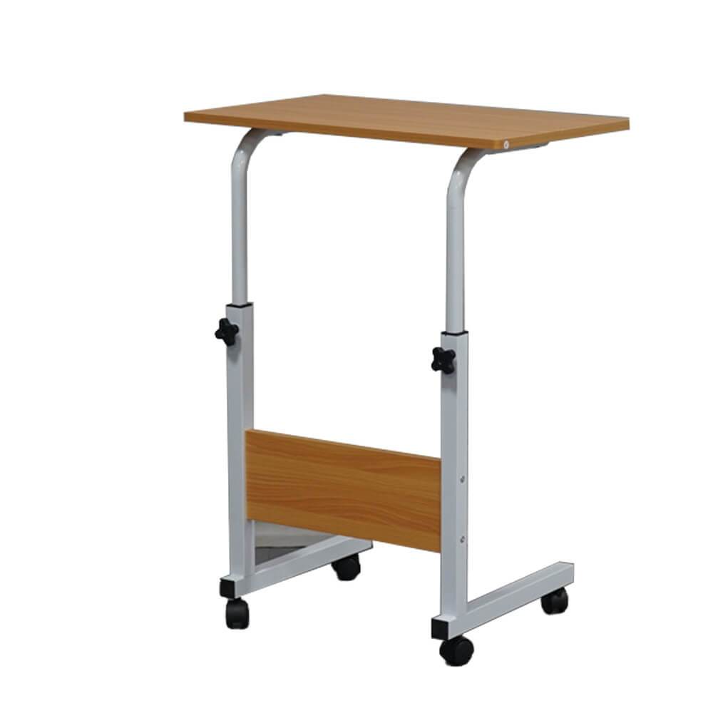 Movable Workstation Computer Side Table Laptop Holder Wood S